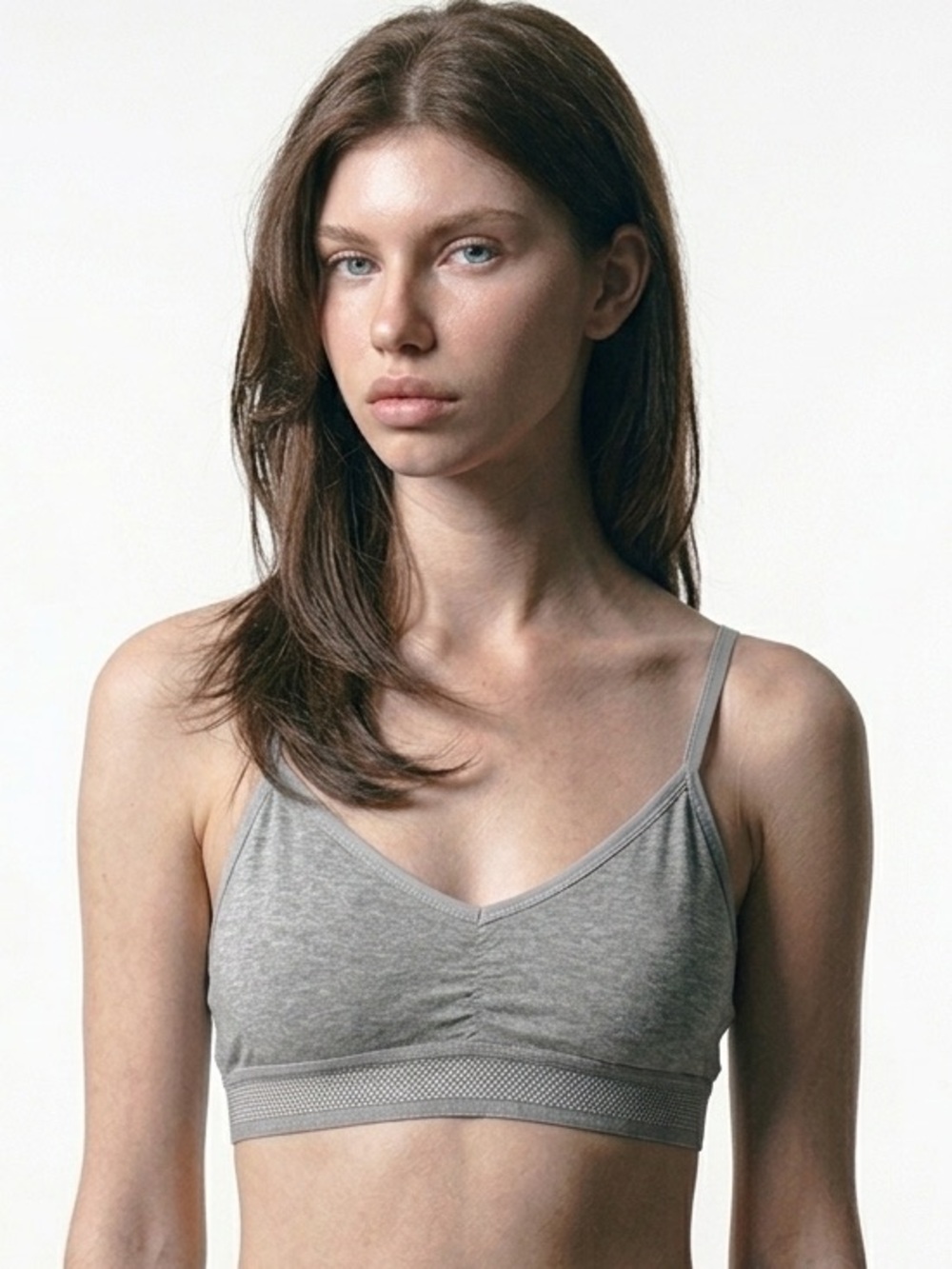 FRENCH CONNECTION | Gray V Cut Bralette Adjustable Straps Women’s Size Large